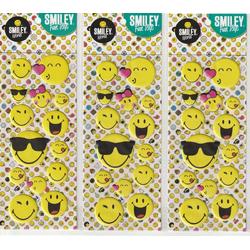 Smiley Emoji 3d Stickers | 3 Stickervellen 22 x 10 cm | 14 stickers